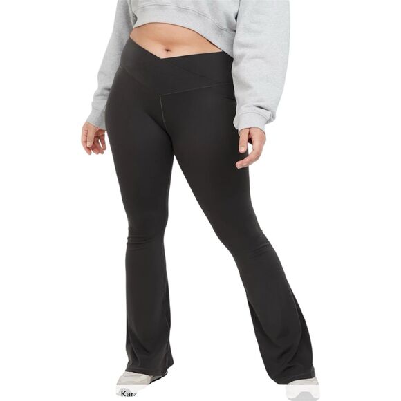 OFFLINE By Aerie Real Me High Waisted Crossover Flare Legging Black XS - Picture 3 of 16